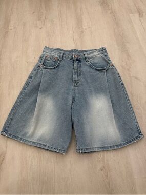 Women’s Washed Blue Denim Shorts